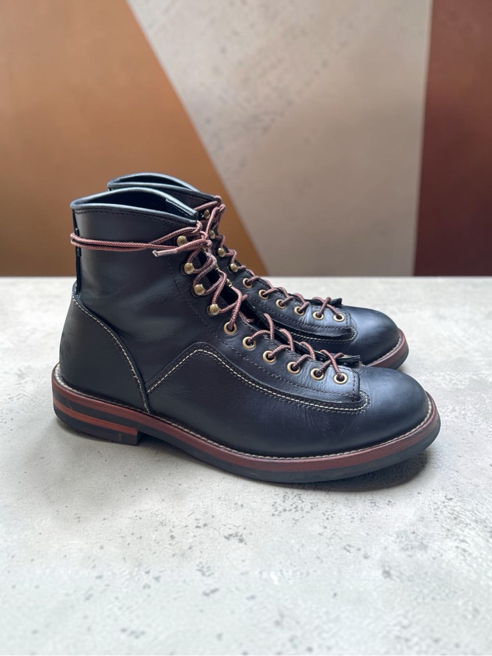 Men’s TAFT 365 Model 007 Rugged Black Leather Lace to Toe Monkey Ankle Boots 9.5